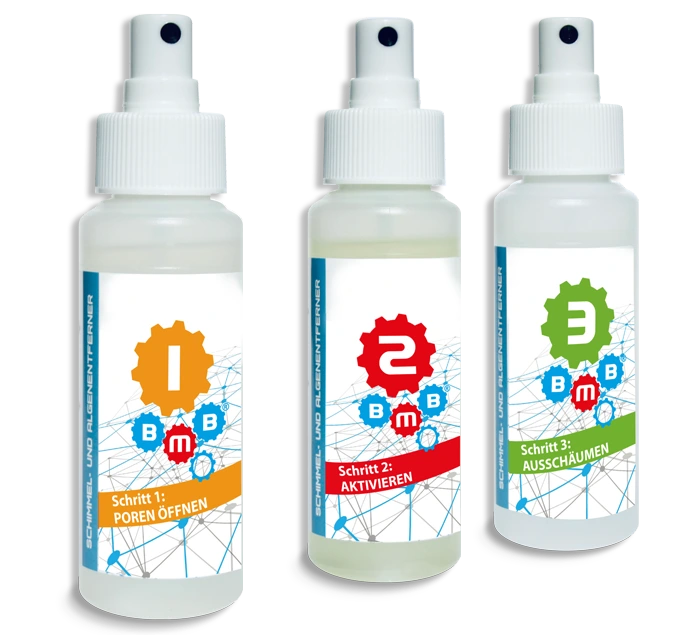 BMB, Schimmelentferner, Algenentferner, patentiert, Schimmelproblem, Schimmellöser, Algenlöser, Schimmelbekämpfung, Algenbekämpfung, Schimmelfrei